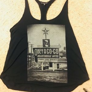 Super cool Obey top, size small.